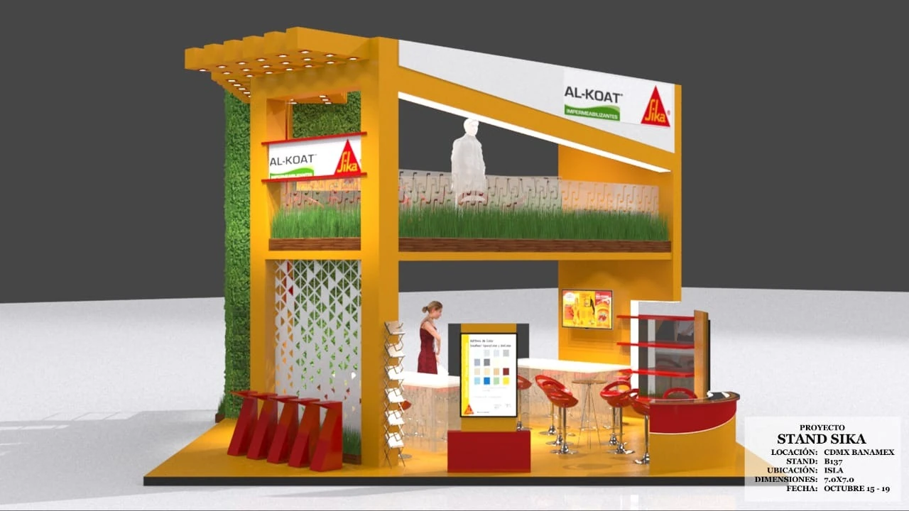 Stand de doble piso Sika diseñado por Master Display