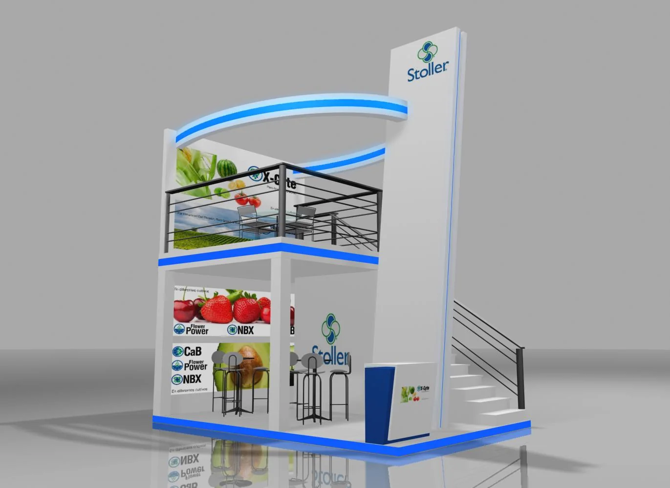 Stand de doble piso Stoller diseñado por Master Display