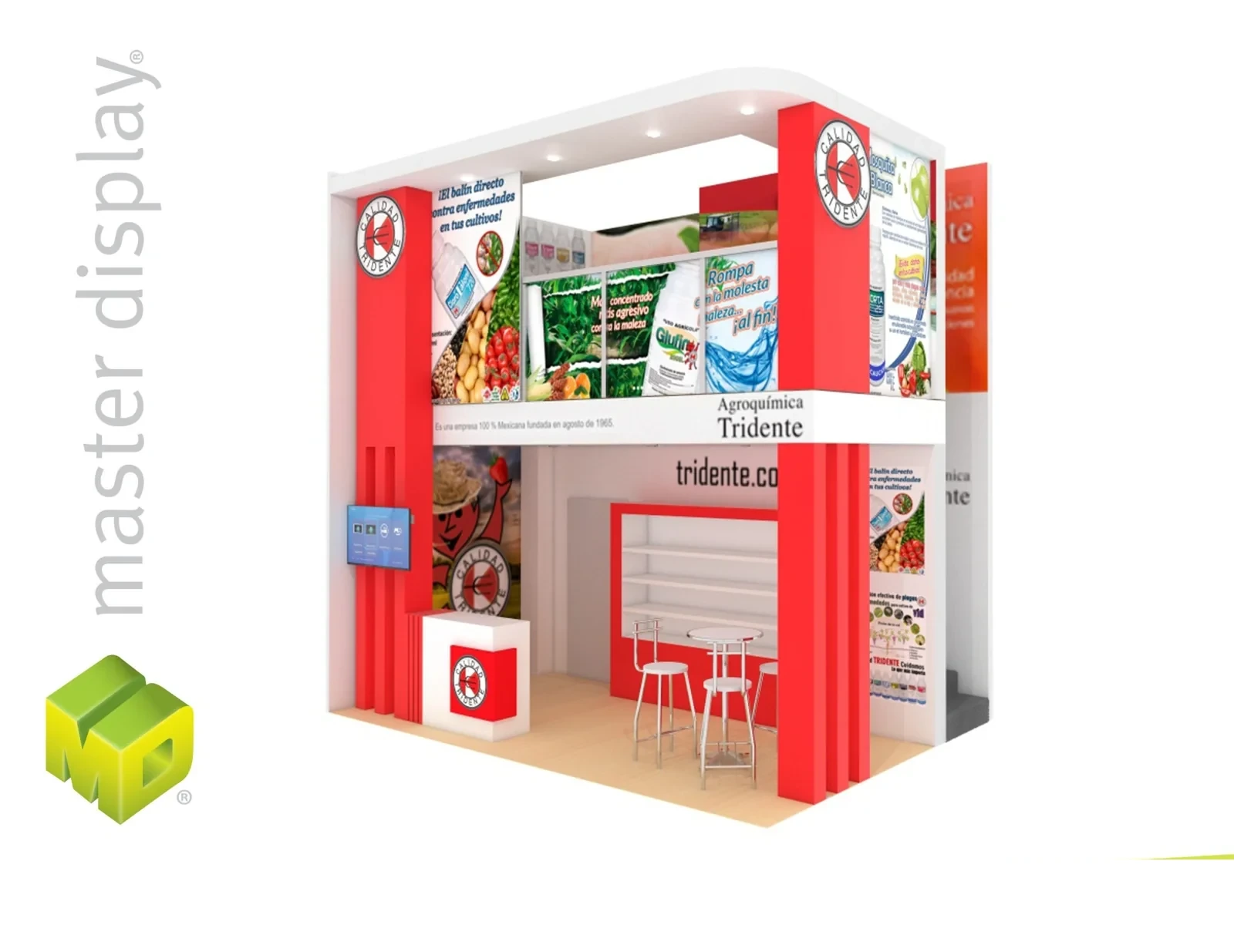 Stand de doble piso Tridente diseñado por Master Display