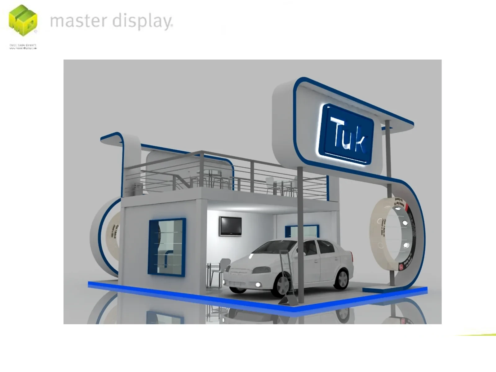 Stand de doble piso TUK diseñado por Master Display